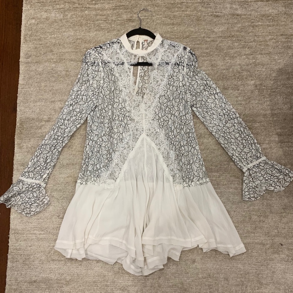 Free People Secret Origins Pieced Lace Tunic